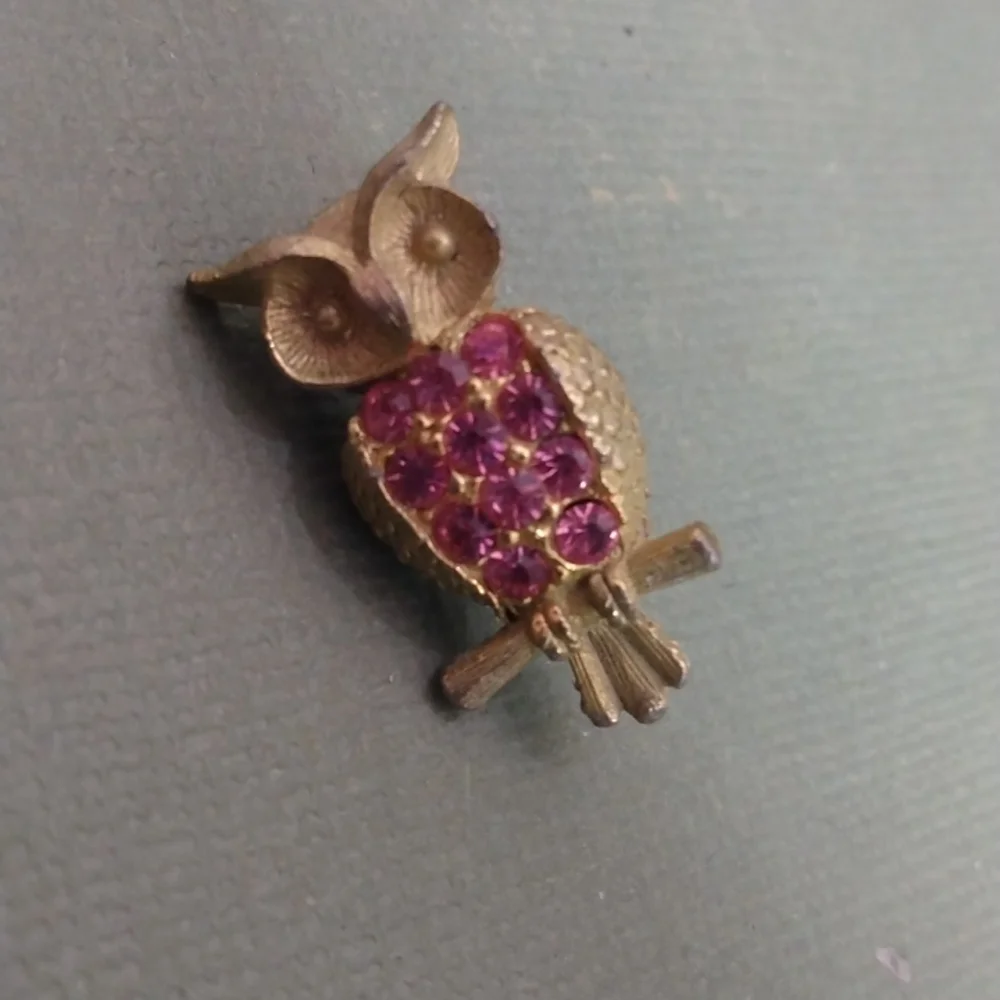 Little Owl rhinestone Brooch